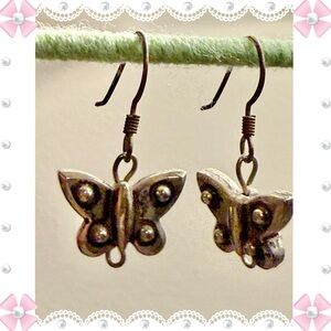 Earrings - butterflies -silver tone. Gently used -great condition. BOGO offer